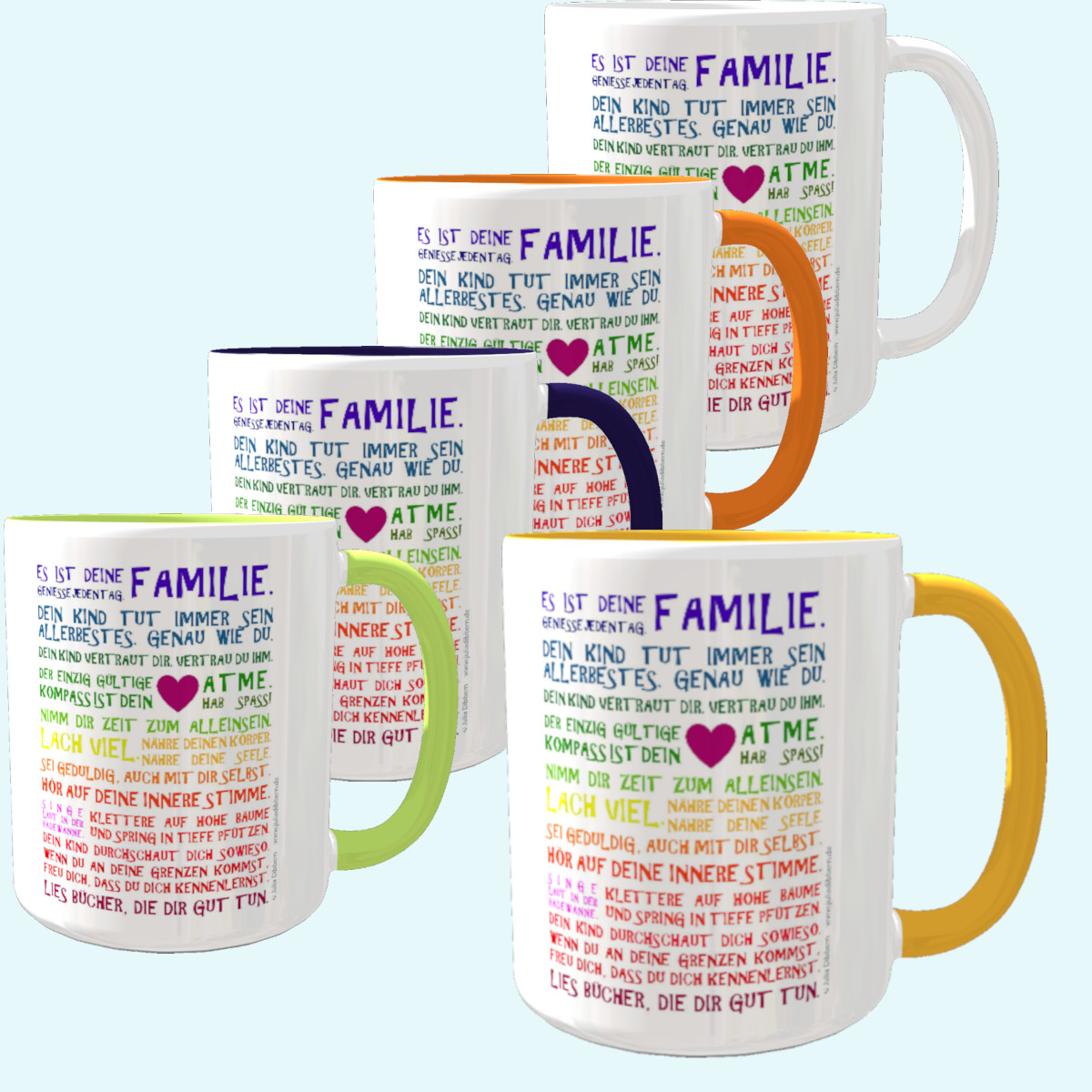 Panorama-Tasse: "Es ist Deine Familie..." - Inspirierende Postkarten von Julia Dibbern ☕ Panorama Tasse: "Es ist Deine Familie..." - Inspirierende Postkarten von Julia Dibbern