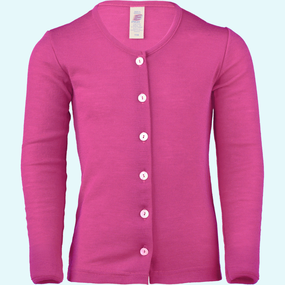 Engel Strickjacke Wolle Seide für Kinder Kinder Cardigan Wolle Seide farbig uni GOTS