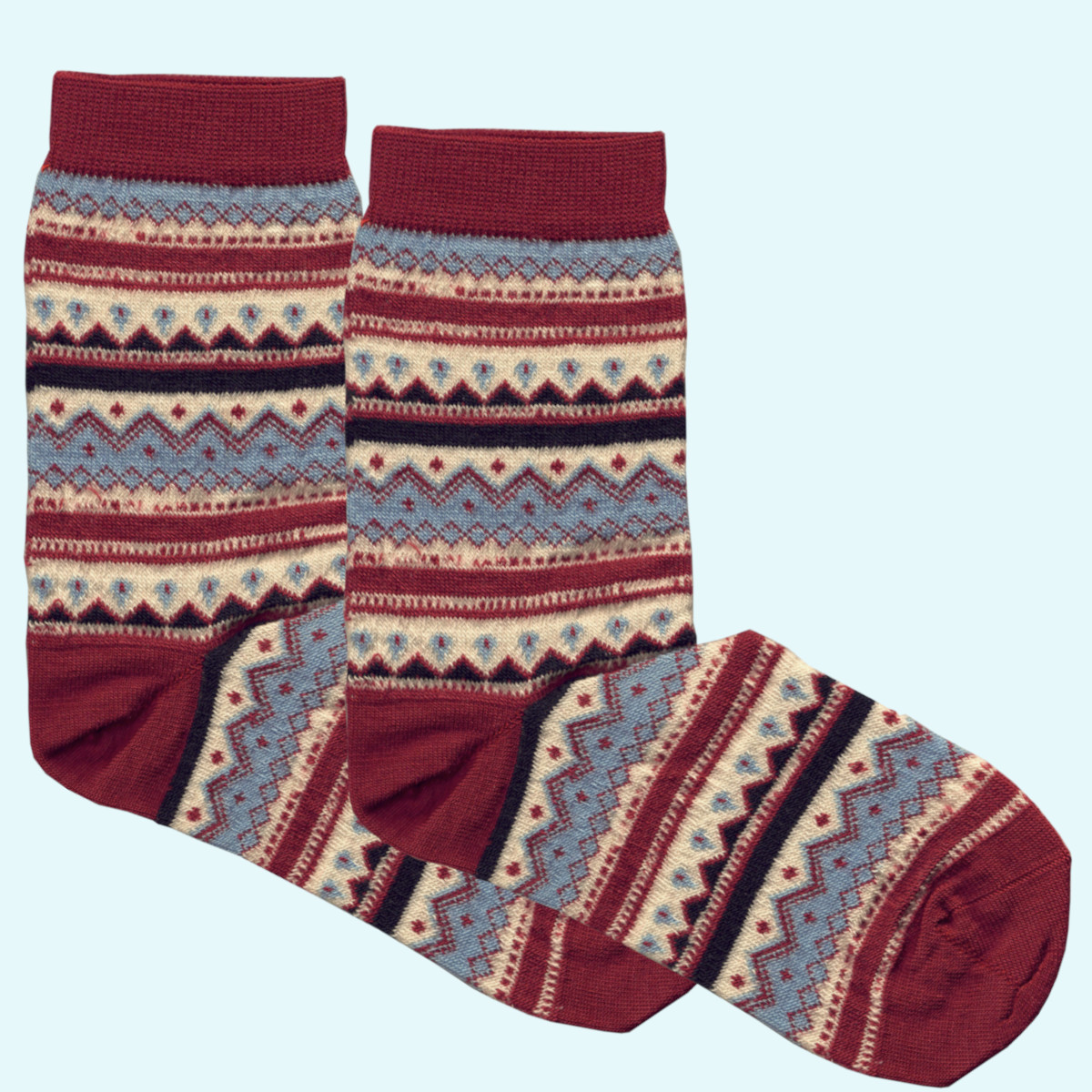 Damen Socken mit Norwegermuster aus Merinowolle - Grödo Kuschelwarme Socken mit Norwegermuster für Damen aus Merinowolle von Grödo