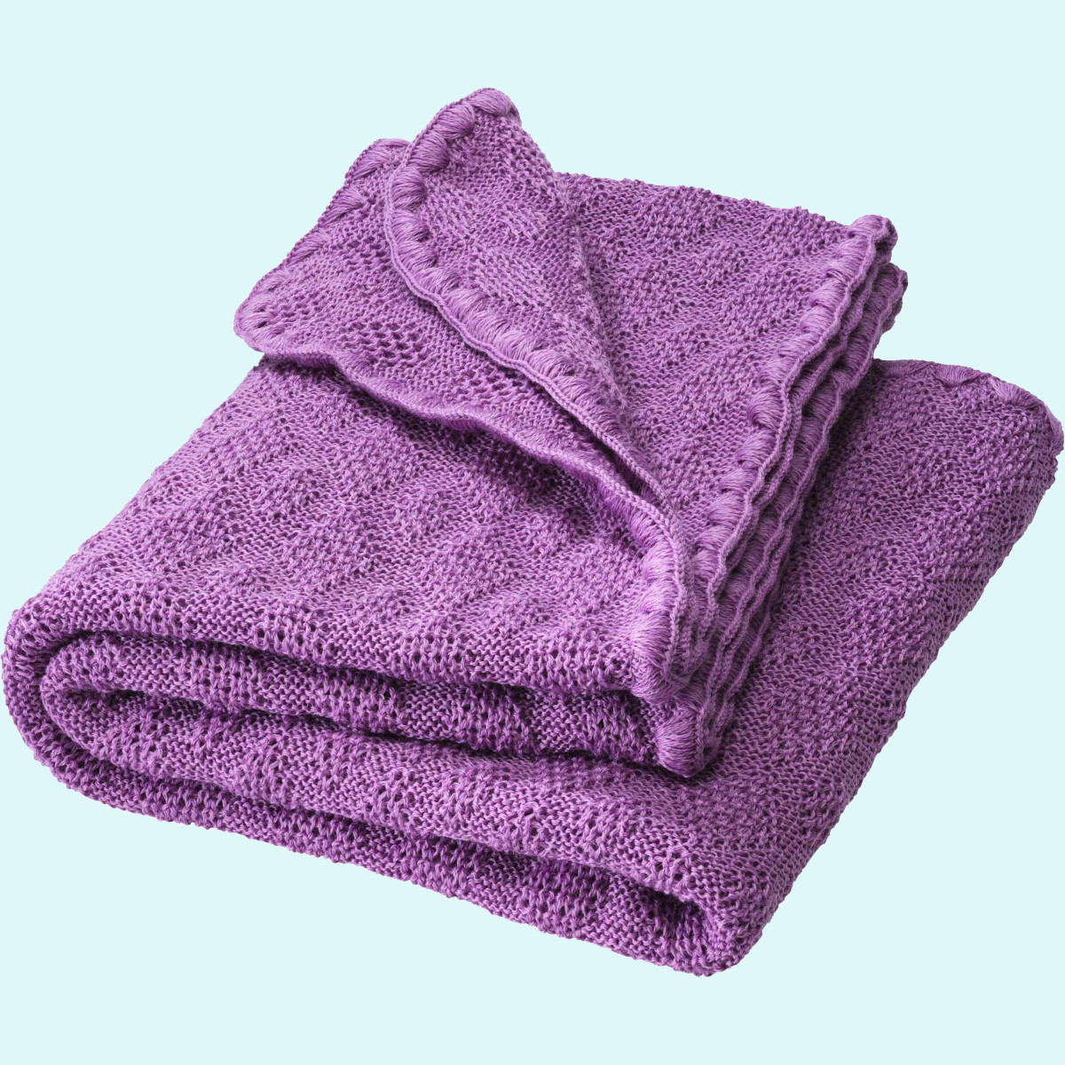 Zauberhafte disana Baby Strick-Decke 80x100 aus kbT merino Schurwolle - Kuscheldecke GOTS