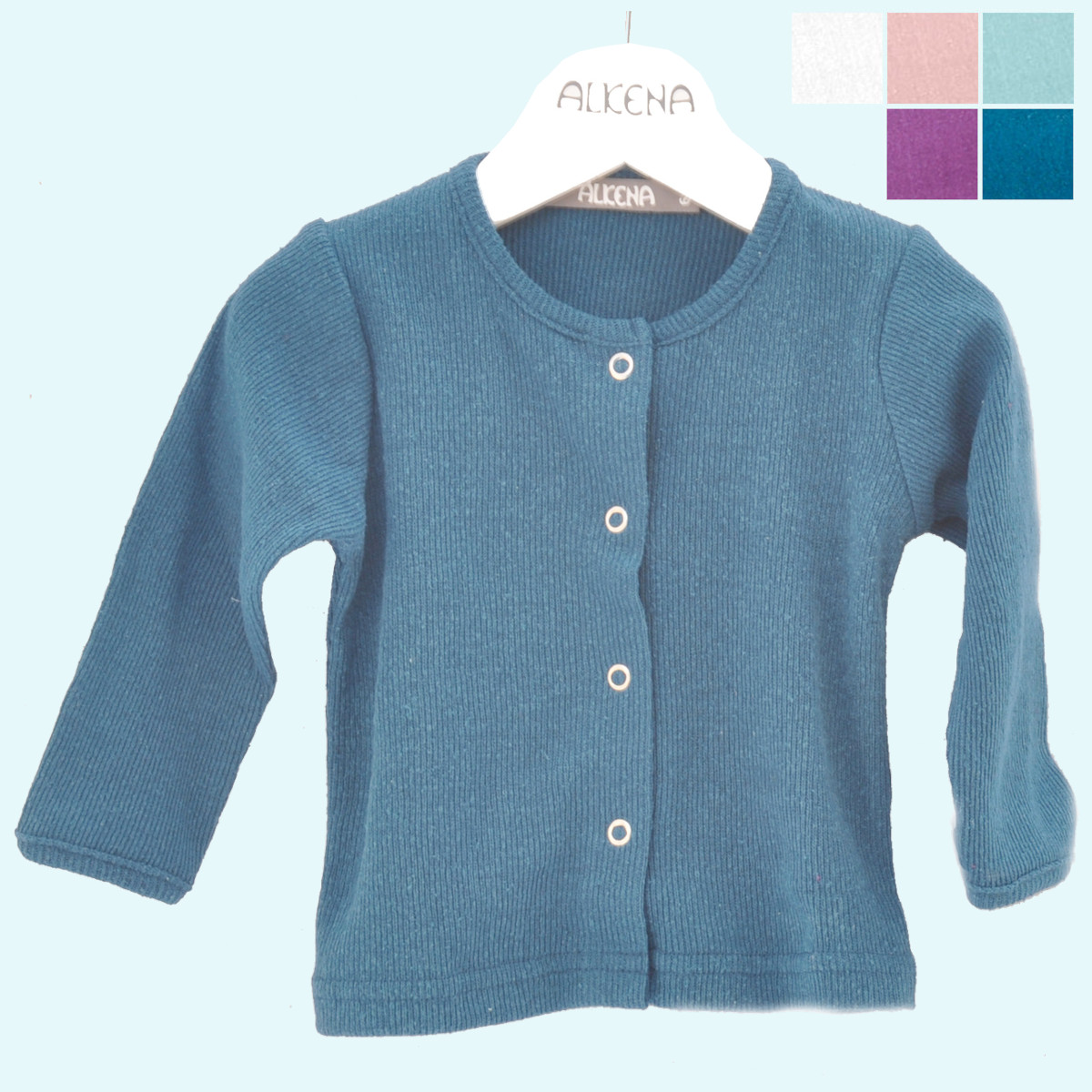 Leichte Baby Sommerjacke aus 100% Bourette Seide - Alkena Leichte Sommerjacke für Babys aus reiner Bourette Seide von Alkena