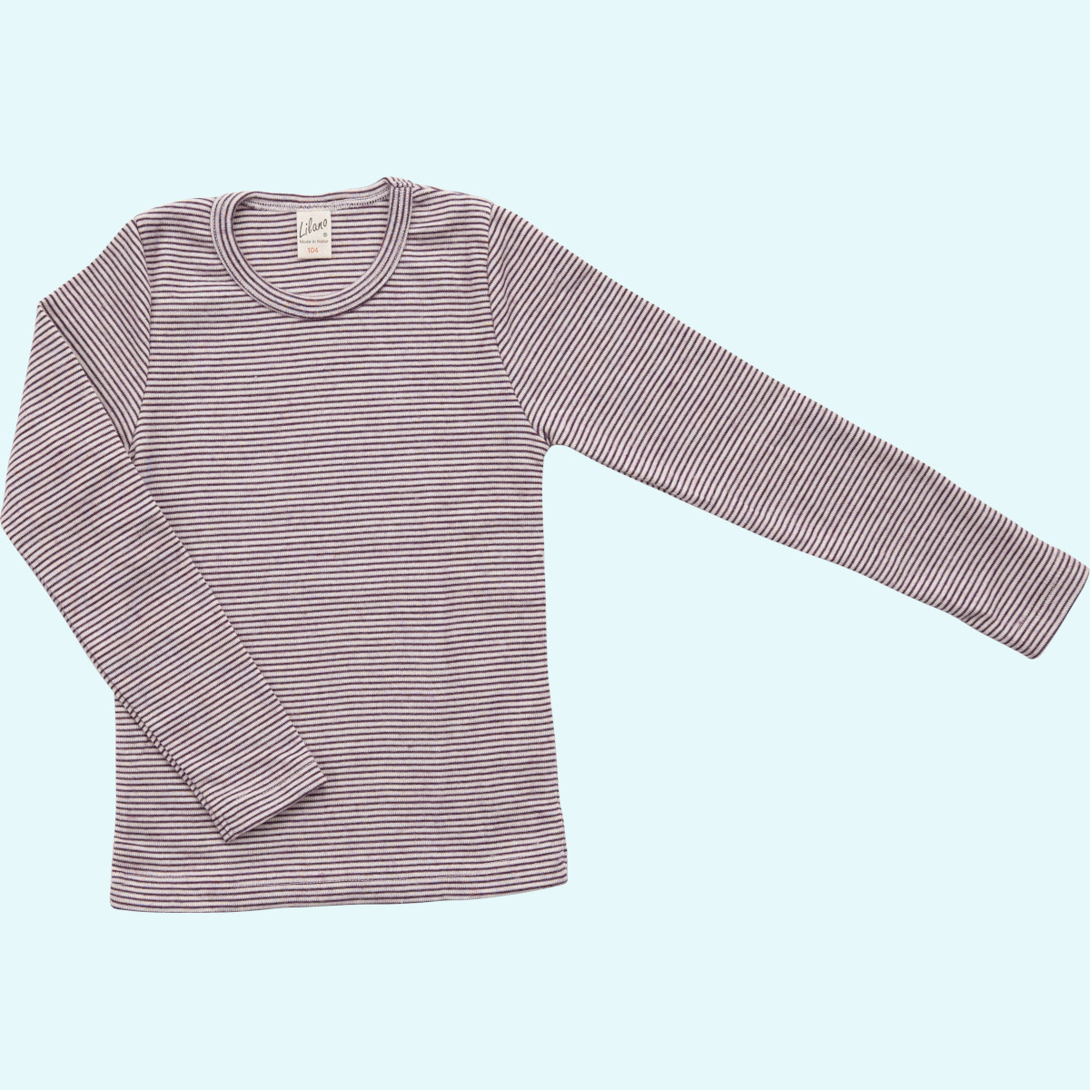Wolle/Seide Shirt für Kinder von Lilano Kinder Shirt - Pulli Wolle Seide Langarm farbig geringelt GOTS