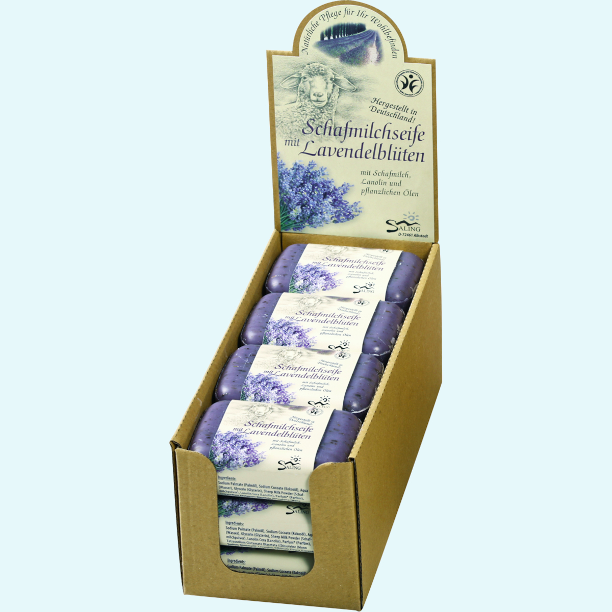 Saling Schafmilchseife - BDIH Zertifizierte Natur-Seifen mit Schafmilch 100g Stück