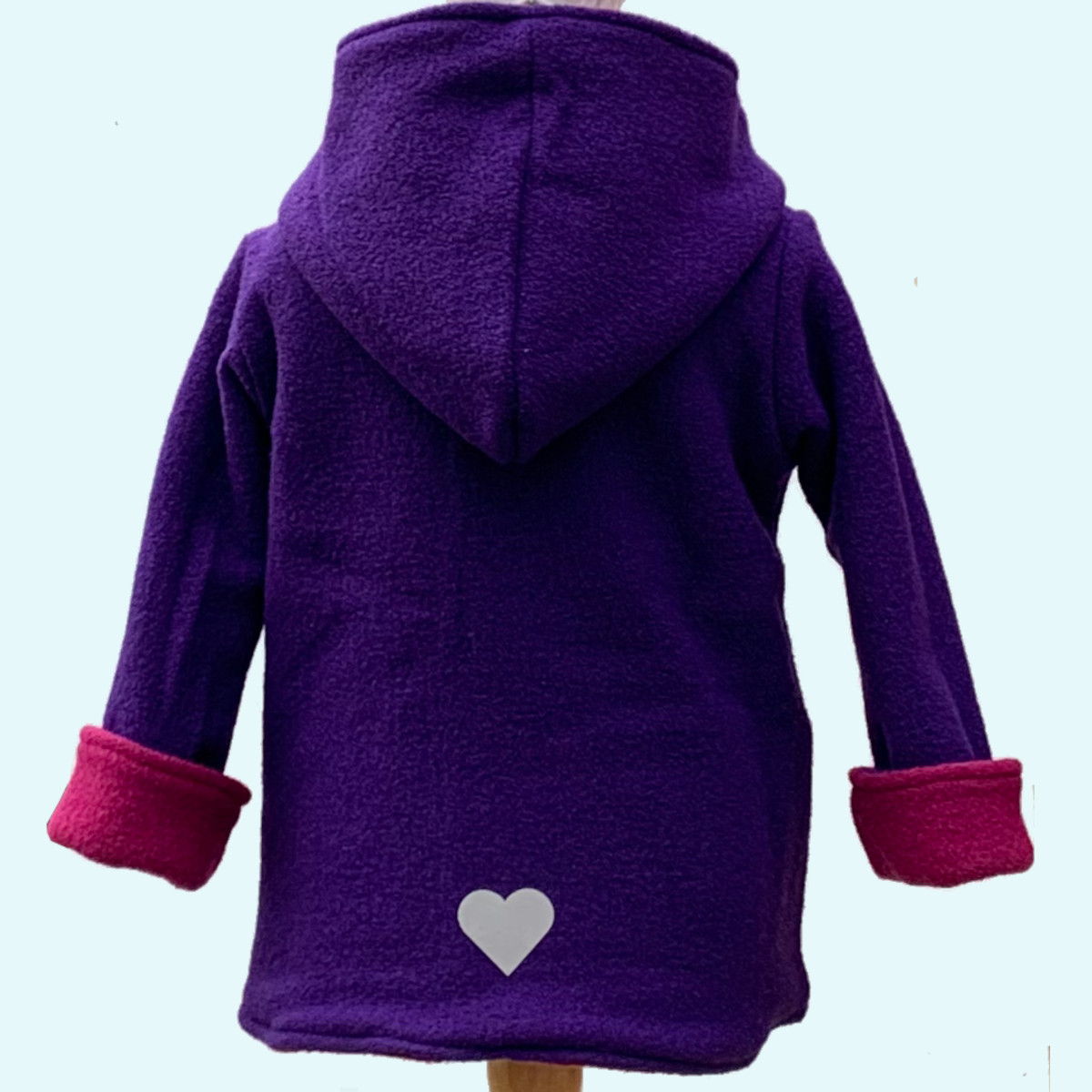 Doubleface Walkjacke für Mädchen aus 100% Schurwolle von Wollkids - Farbe lila/beere